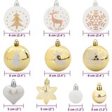 vidaXL Set Božićnih Ukrasnih Kuglica 40 pcs Bijela i Zlatna | shoptok.hr