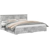  Krevetna konstrukcija s ladicama Betonski sivi 200 x 200 cm | shoptok.hr