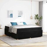  Posteljni okvir z vzmetnico z vzmetnico Črna 180 x 200 cm Žamet | Shoptok.si