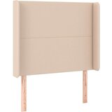 vidaXL LED posteljno vzglavje kapučino 103x16x118/128 cm umetno usnje | Shoptok.si