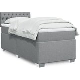 Box spring krevet s madracem svjetlosivi 90x190 cm od tkanine u
