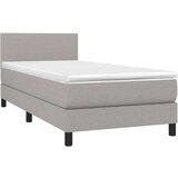  Box spring postelja z vzmetnico svetlo siva 90x200 cm blago, (20846616) | Shoptok.si