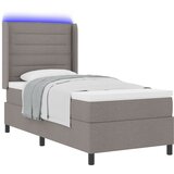 vidaXL Box Spring Postelja z Vzmetnico in LED Taupe 90x190 cm Tkanina, (22049575) | Shoptok.si