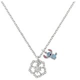 Disney Stitch Ogrlica - cvijet i Stitch, posrebrena Slike