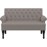  Klupa s naslonom smeđesiva 120 x 62 x 75,5 cm od tkanine | Eponuda.com