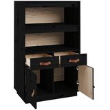  Visoka komoda crni 67 x 40 x 108,5 cm od masivne borovine | shoptok.hr