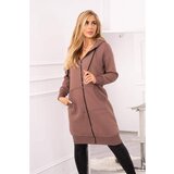 Kesi Long insulated sweatshirt with a hood mocca Cene