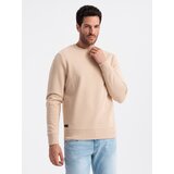 Ombre BASIC men's non-stretch cotton sweatshirt - beige Cene