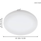Eglo LED stropna in stenska svetilka Frania (17,3 W, premer: 33 cm, višina: 7 cm, 2.000 lm, topla bela svetloba) | Shoptok.si
