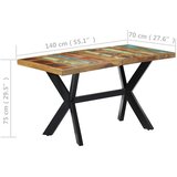  Blagovaonski stol od masivnog obnovljenog drva 140 x 70 x 75 cm | shoptok.hr