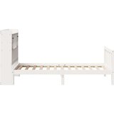 vidaXL Knjižna postelja brez ležišča bela 90x200 cm trdna borovina | Shoptok.si