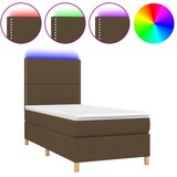  box spring s madracem LED tamnosmeđi 90x190 cm tkanina | shoptok.hr