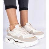 Gemre Beige women's sneakers decorated with glitter Prutto | shoptok.hr