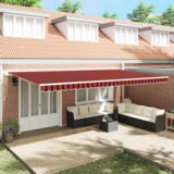 vidaXL ročna retraktibilna tenda oranžno in rjava 600x300 cm | Shoptok.si