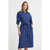 Polo Ralph Lauren Lanena obleka mornarsko modra barva, 211943992