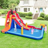  Naflašeni vodeni park 5 u 1 s piratskom temom, sa toboganom i bazenom, košarkaškim obručem i penjačkom stijenom - bez puhala | shoptok.hr