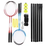Prenosni badminton set z mrežo, 4 loparji in 3 peresniki, (5000347056)