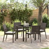 vidaXL Vrtni set za objed 5 pcs Smeđa Poli ratan | shoptok.hr