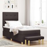 Box Spring Postelja z Blazino in Klopjo Temno Rjava 100x200 cm Tkanina, (22049448) | Shoptok.si
