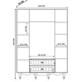 Hanah home Ormar Rb-048, 140x190x52 cm, Bijeli | Eponuda.ba