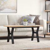 vidaXL Klubska mizica Y okvir 100x50x45,5cm trdna borovina lito železo Cene