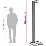 Vanjski Zunanji tuš siv 50x55x224 cm poli ratan in akacijev les | Shoptok.si