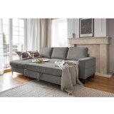 Miuform Siva raztegljiva kotna sedežna garnitura iz rebrastega žameta (levi kot) Lofty Lilly – | Shoptok.si