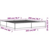vidaXL Posteljni okvir sonoma hrast 200x200 cm inž. les in kovina, (21128848) | Shoptok.si