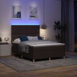  LED Box Spring Krevet Tamno smeđa 140 x 190 cm tkanina | shoptok.hr