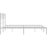 Metalni okvir za krevet s uzglavljem bijeli 140 x 200 cm | shoptok.hr
