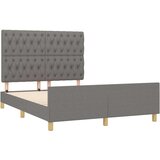  Okvir za krevet s uzglavljem tamnosivi 140x190 cm od tkanine | shoptok.hr