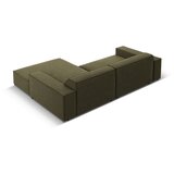 Micadoni Kaki zelena žametna kotna sedežna garnitura (desni kot/z ležalnikom) Jodie – | Shoptok.si