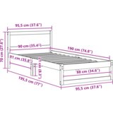  Konstrukcija postelje Rjava 90 x 190 cm Trden borov les, (5000022752) | Shoptok.si