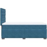 Box spring krevet s madracem plavi 90x200 cm baršunasti | shoptok.hr