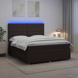  LED okvir za krevet s madracem Tamno smeđa 180 x 200 cm Tkanina | shoptok.hr