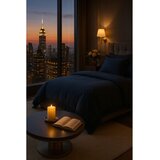 Mila Home Luxury Tamno plava posteljina za bračni krevet/za produženi krevet od renforce pamuka 240x220 cm Ruffle Striped – | shoptok.hr