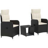  Set lounge namještaja za vrt 3 kom. Crna i krem-bijela | shoptok.hr