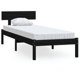  Okvir za krevet od masivnog drva crni 75 x 190 cm mali | shoptok.hr
