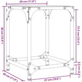  Stolići za kavu s crnim staklenim vrhom 2 kom 30x30x40 cm čelik | shoptok.hr