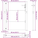 vidaXL Vrtna vrata Crna 105 x 125 cm Čelik s praškastim premazom | shoptok.hr