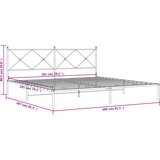  Metalni okvir za krevet s uzglavljem bijeli 200x200 cm | shoptok.hr