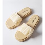 Gemre Beige sandals decorated with ruching Boulevard | Shoptok.si