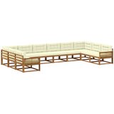 vidaXL Zunanja garnitura za sedenje 10 pcs Naravna in smetana, (5000280914) | Shoptok.si