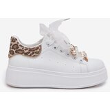 Boto Women's Platform Sneakers With Rhinestones White Panther Ocerdia | Shoptok.si