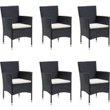  7-dijelni vrtni blagovaonski set s jastucima crni | shoptok.hr