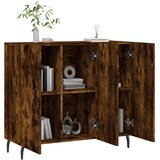  Komoda boja dimljenog hrasta 90 x 34 x 80 cm konstruirano drvo | shoptok.hr