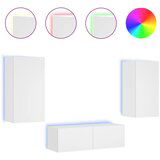 Maison Chic 3 kosi stenskih TV omaric - TV enot z LED lučkami bela, (21699418) | Shoptok.si