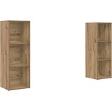  Set TV komoda Zidne 2 pcs Umjetnički hrast 107 x 35 x 37 cm | shoptok.hr