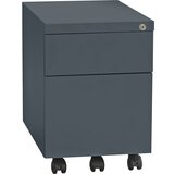 eurokraft basic Pomični predalnik, jeklo, 1 predal za pisala, 1 predal za material, 1 obešalni del za mape, globina 590 mm, bazaltno siva | Shoptok.si