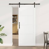  Klizna vrata 83 x 202 cm Masivna borovina Bijela i crna | Shoptok.si